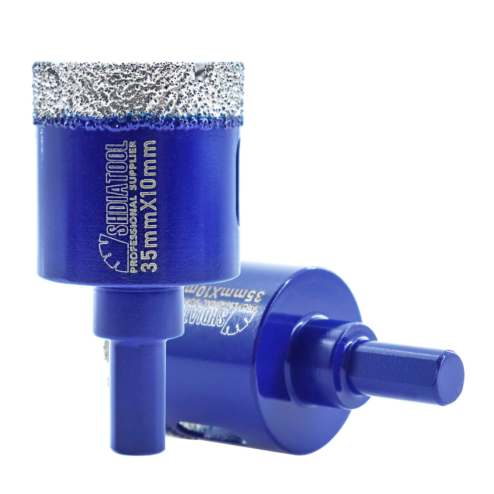 SHDIATOOL Diamond Drill Core Bits 2PC 35mm Triangle Shank Hole Saw for Porcelain Tile Marble Ceramic Granite — image 1