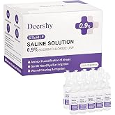 Upgraded 0.9% Sodium Chloride Saline Solution, 5ml Single-Use Vials 30 Count, Gentle Daily Cleansing for Nose, Ears and Skin, Safe for Infants, Children &amp; Adults