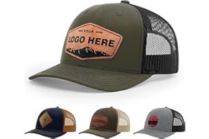 Personalized Custom 112 Style Trucker Leather Patch Hat for Men & Women