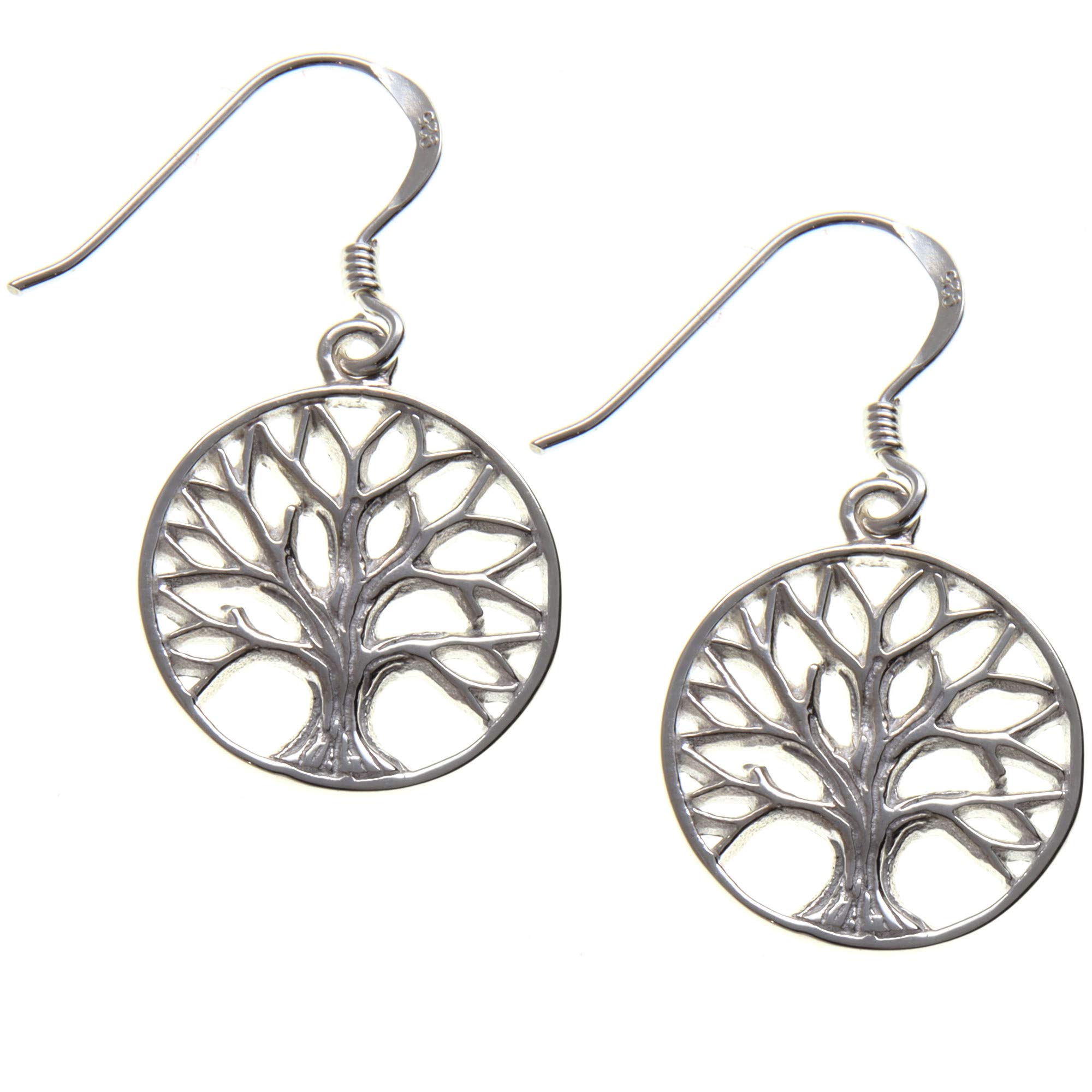 Alexander Castle Tree of Life Drop Earrings 925 Sterling Silver Earrings for Women with Jewellery Gift Box - Gift for Women