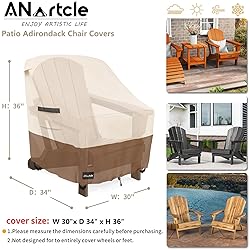 ANartcle Patio Adirondack Chair Cover 2 Pack,600D