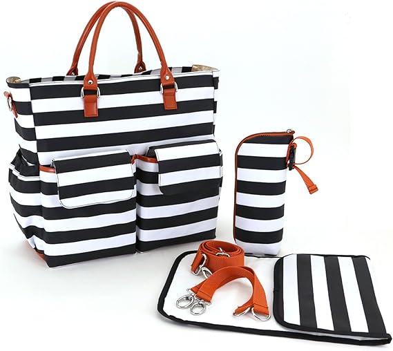 white luggage with tan trim