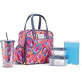 Fit & Fresh Lunch Bag For Women, Insulated Womens Lunch Bag For Work, Leakproof & Stain-Resistant Large Lunch Box For Women With Containers, Tumbler and Ice Pack, Zipper Closure Wichita Bag Peacock