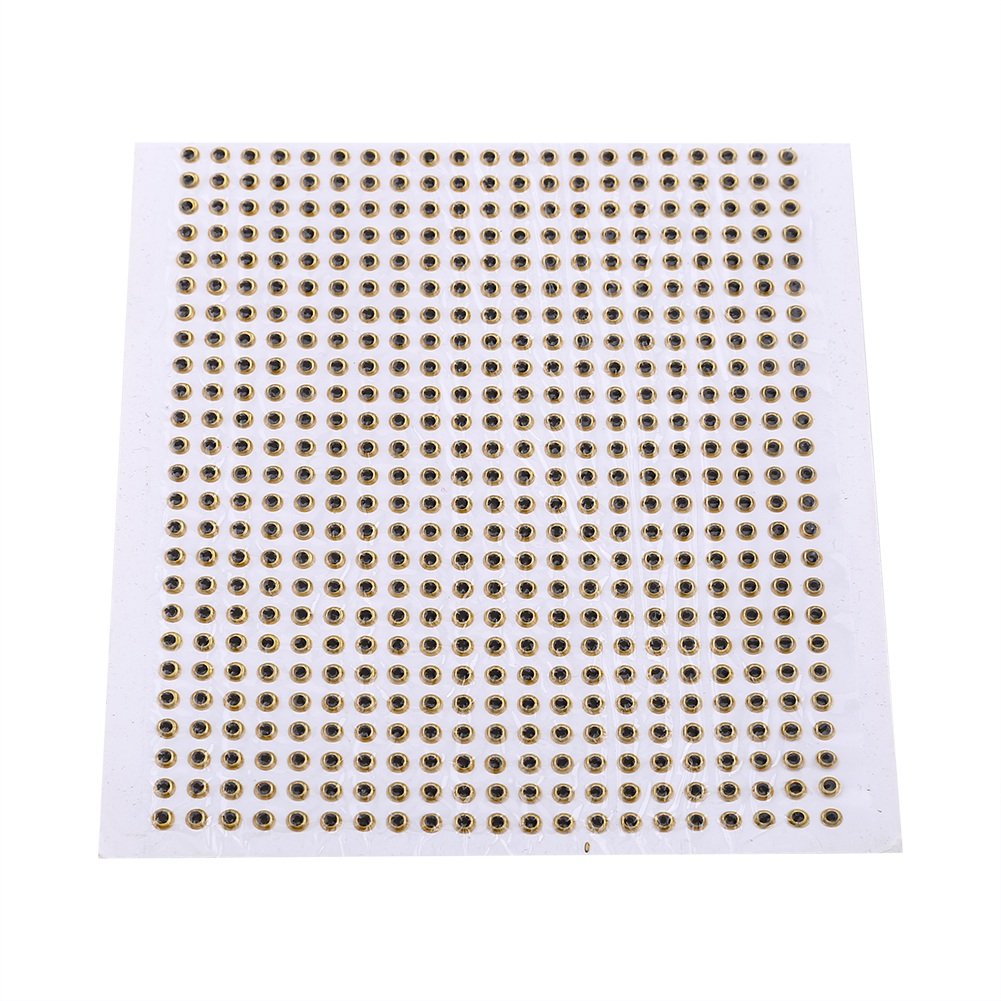 3D Fishing Eyes, 500Pcs DIY Round Lure Eyes for Fishing Bait, Fly Tying, Crafts (Gold, 3mm)