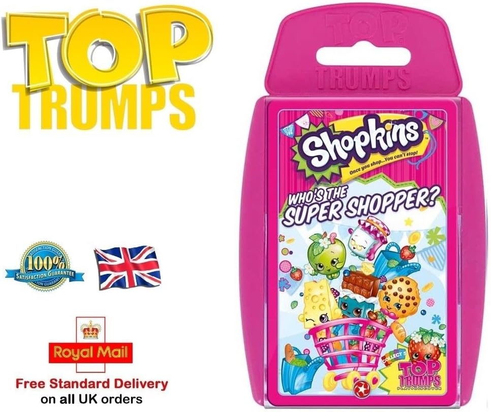 Top Trump Deluxe CARD GAMES Family Kids Fun Travel Holiday Playing Game by Lizzy® (Shopkins Super Shopper)