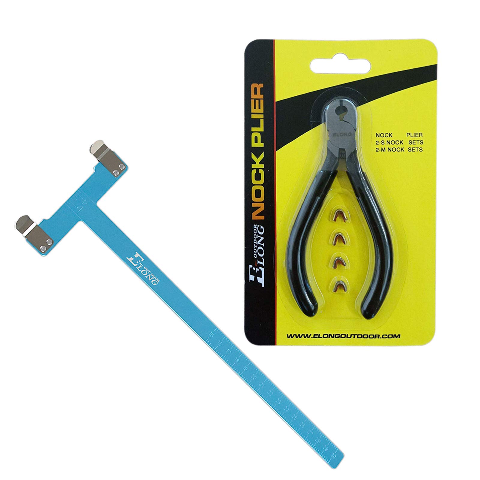 ELONG OUTDOOR Nocking Pliers Set, 4 String Nocking Points, Bow T Square Shooting Target Practise