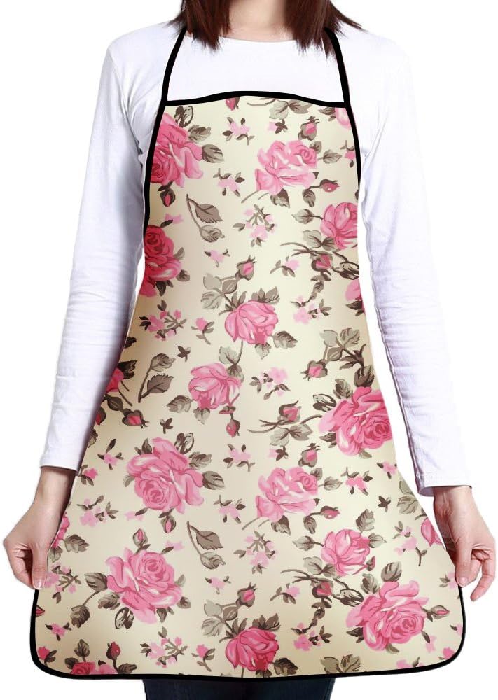 Feddiy Aprons for Women Men Girls - Custom Cooking Waist Chef BBQ Adjustable Waterproof Apron (Rose)