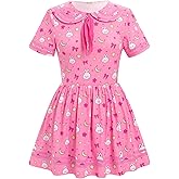 ABAFIP Women's One Piece Bodysuit Pajamas Romper Cute Short Sleeve Doll Collar Pjs Nightwear Rompers Dress