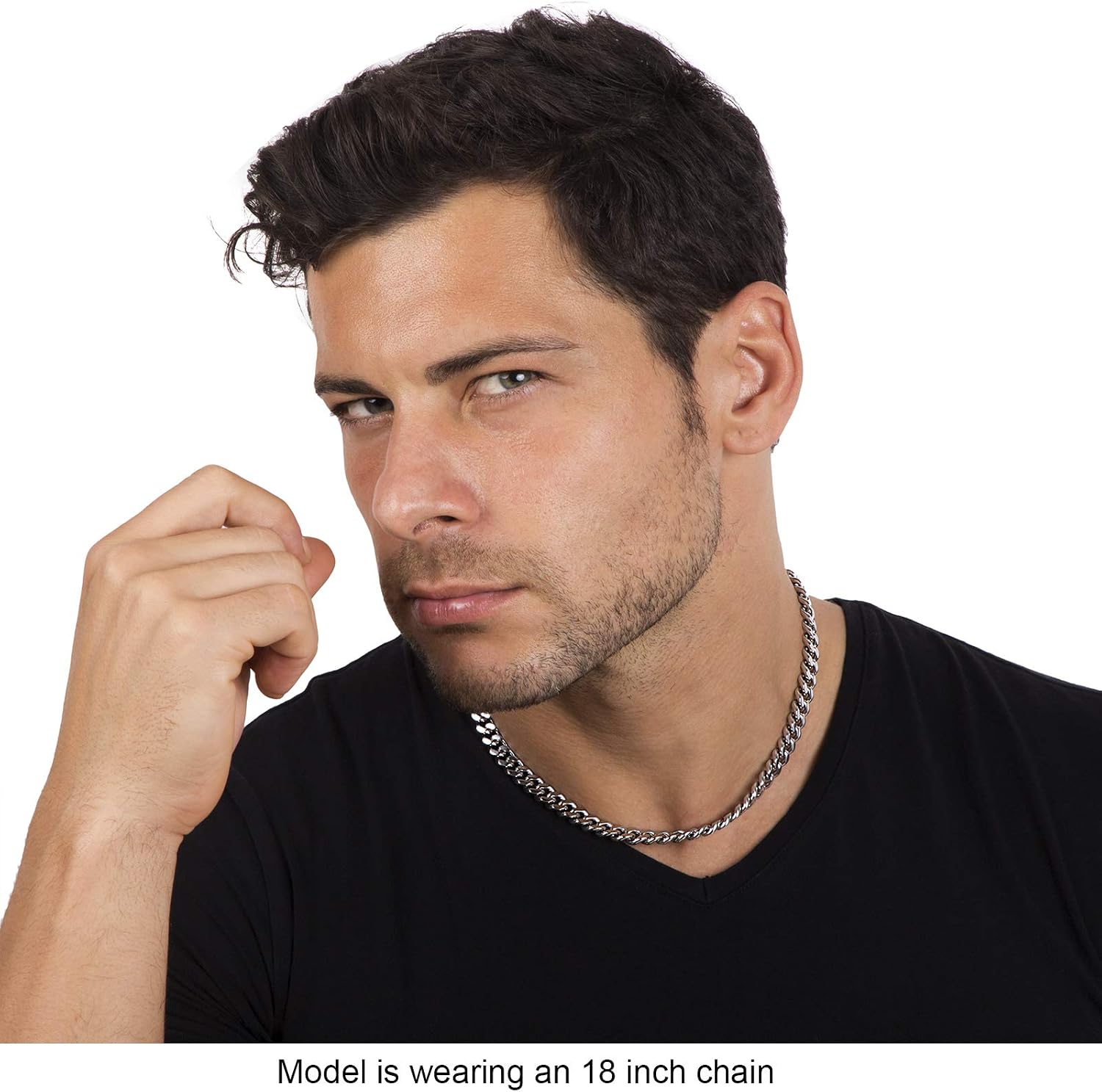 Silvadore 9mm Mens CHUNKY CUBAN Link Curb Chain Silver Necklace - Image 4