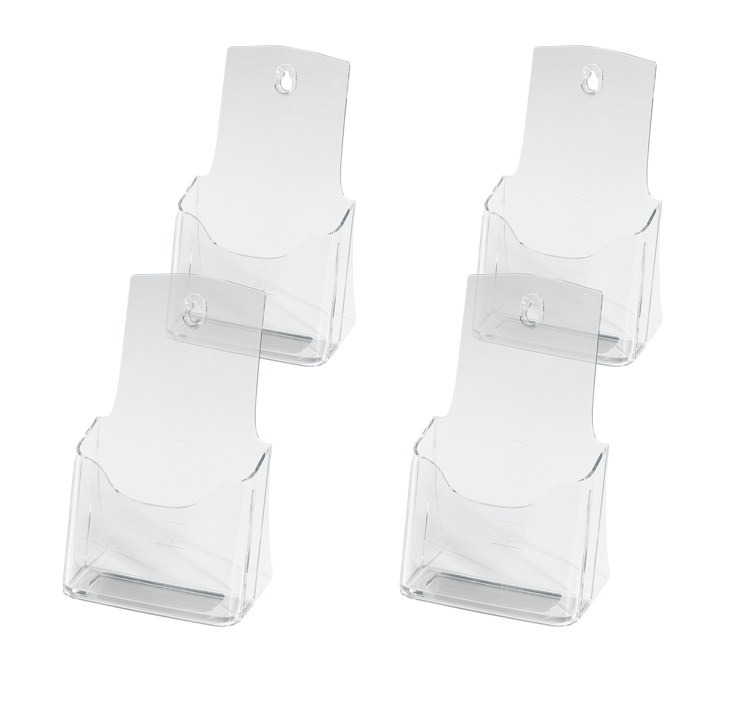 SIGEL LH113 Table-Top Literature Holder, for A6 and DL, uv resistant acrylic, clear, 4 Pieces