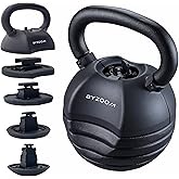 BYZOOM FITNESS Adjustable Kettlebell 30lb/40lb Weight Training Fitness Exercise Full Body Workout 5 in 1 for Home Gym Beginners Woman