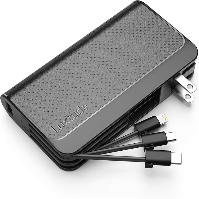 Luxtude GlobalTraveller 9000mAh 3in1 Portable Charger, 【Foldable Wall