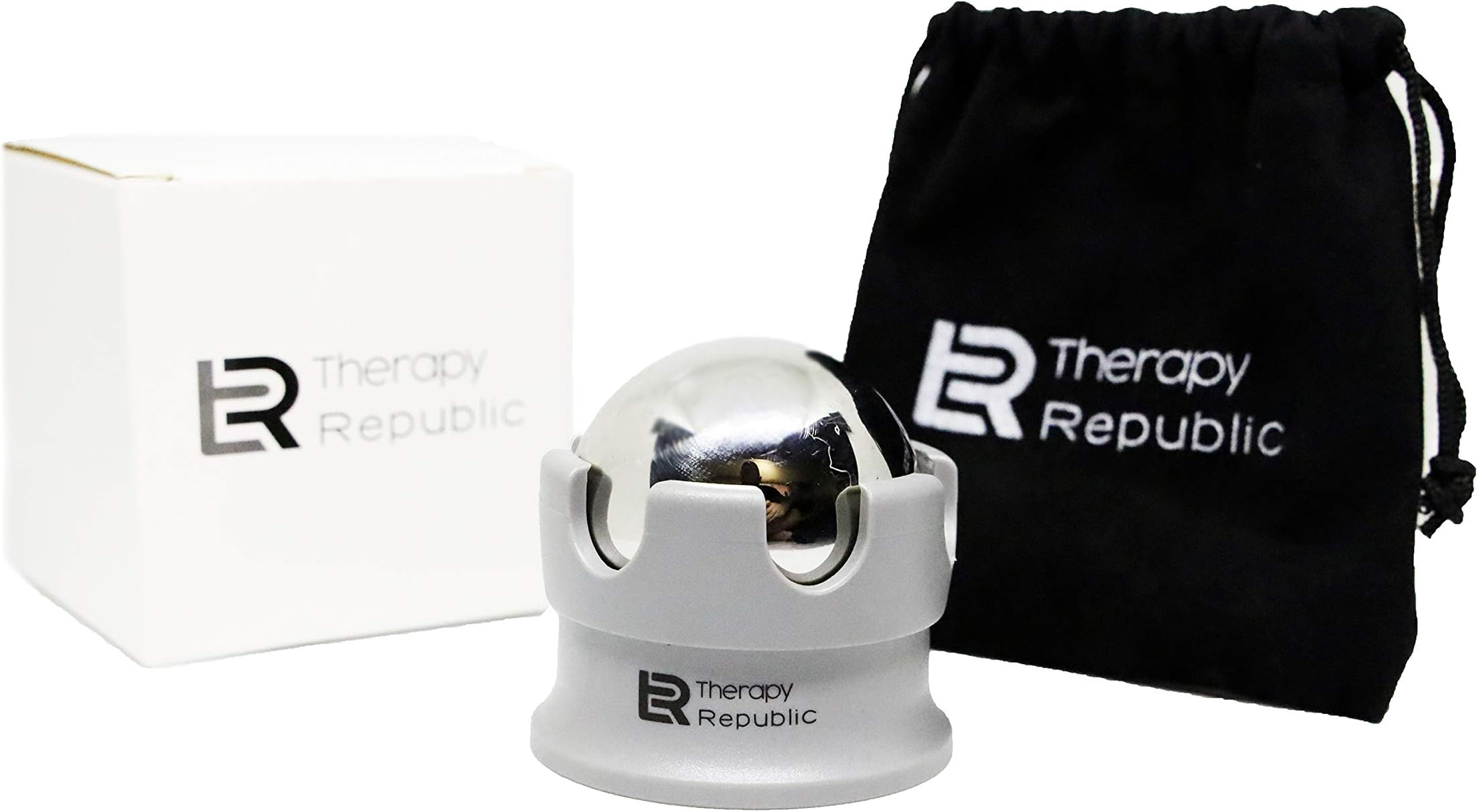 CryoTech Cold Massage Roller Ball by Therapy Republic | Maximum Recovery, Myofascial Release, Deep Tissue Massage, Pain Relief, Substitute for Ice Pack with Removable Ball (Gray)