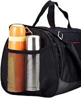 KASIBON Sports Gym Bag With Shoes Compartment Wet Pocket 35L Black view 6
