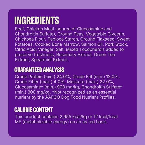 WELLNESS CORE HEALTHY JOINTS SOFT DOG TREATS, NATURAL, GRAIN FREE, BEEF RECIPE, 9 OZ BAG