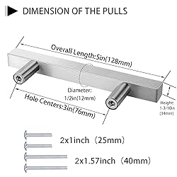 goldenwarm 25Pack Drawer Pulls Brushed Nickel
