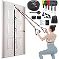 Brebebe Door Anchor Strap for Resistance Bands Exercises, Multi Point Anchor Gym Attachment for Home Fitness, Portable Door Band Resistance Workout Equipment, Easy to Install, Punch-Free, Nail-Free