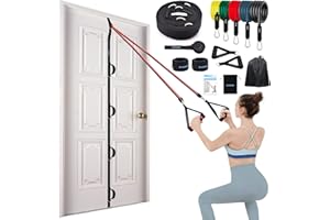 Brebebe Door Anchor Strap for Resistance Bands Exercises, Multi Point Anchor Gym Attachment for Home Fitness, Portable Door Band Resistance Workout Equipment, Easy to Install, Punch-Free, Nail-Free