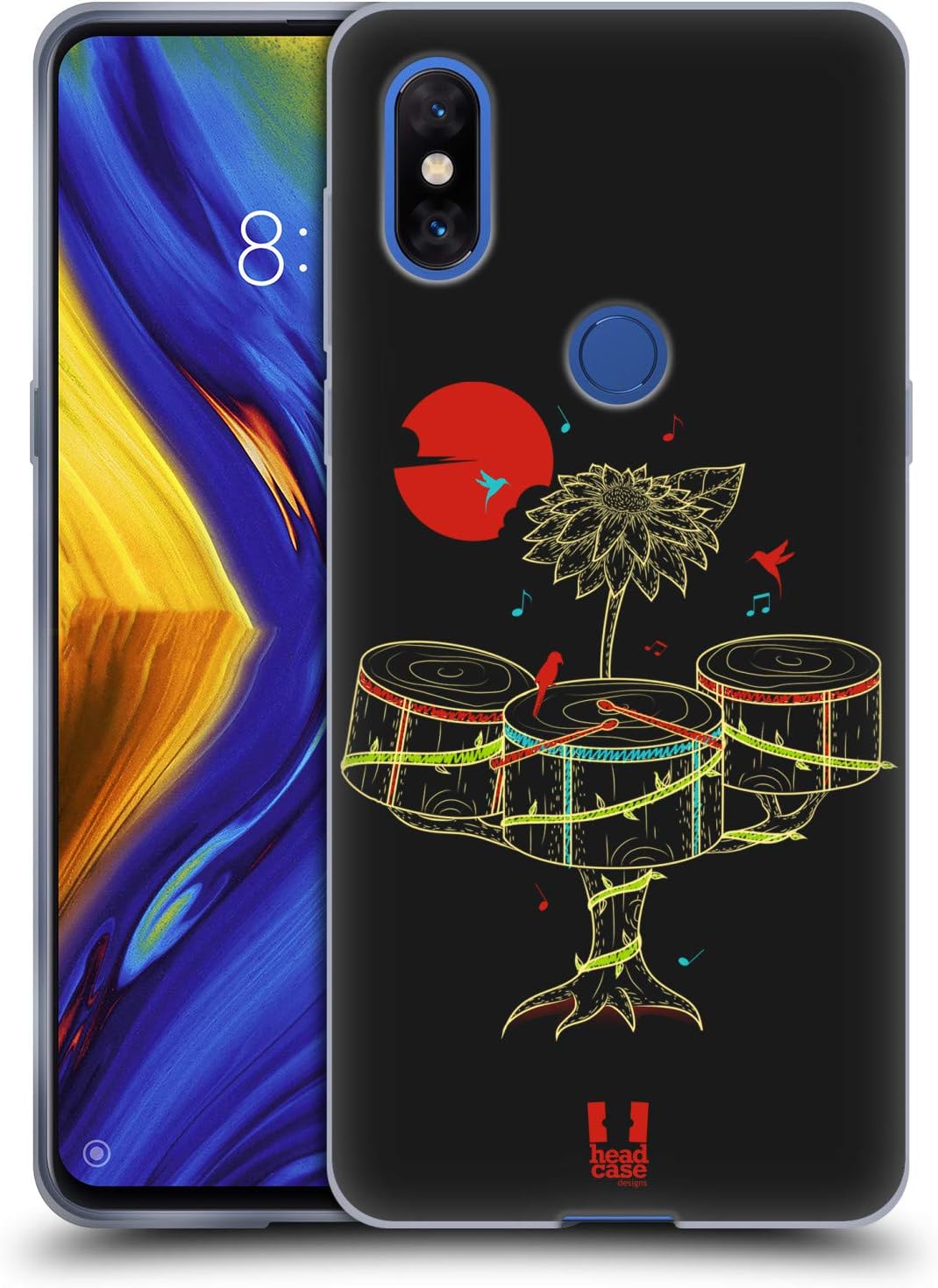 Head Case Designs Drums Music In Nature Soft Gel Case Compatible for Xiaomi Mi Mix 3