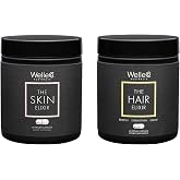WelleCo, The Skin Elixir + The Hair Elixir, Vegan Beauty Supplements Bundle, Promotes Hair Growth &amp; Reduces Breakage, Supports Healthy Skin &amp; Collagen Formation, 60 Capsules Each