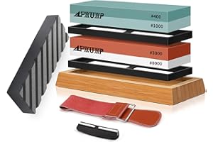 Knife ​Sharpening Stone Kit 400/1000 3000/8000 Grit Professional Whetstone Set Coarse to ExtraFine 2-Side Sharpener Include F