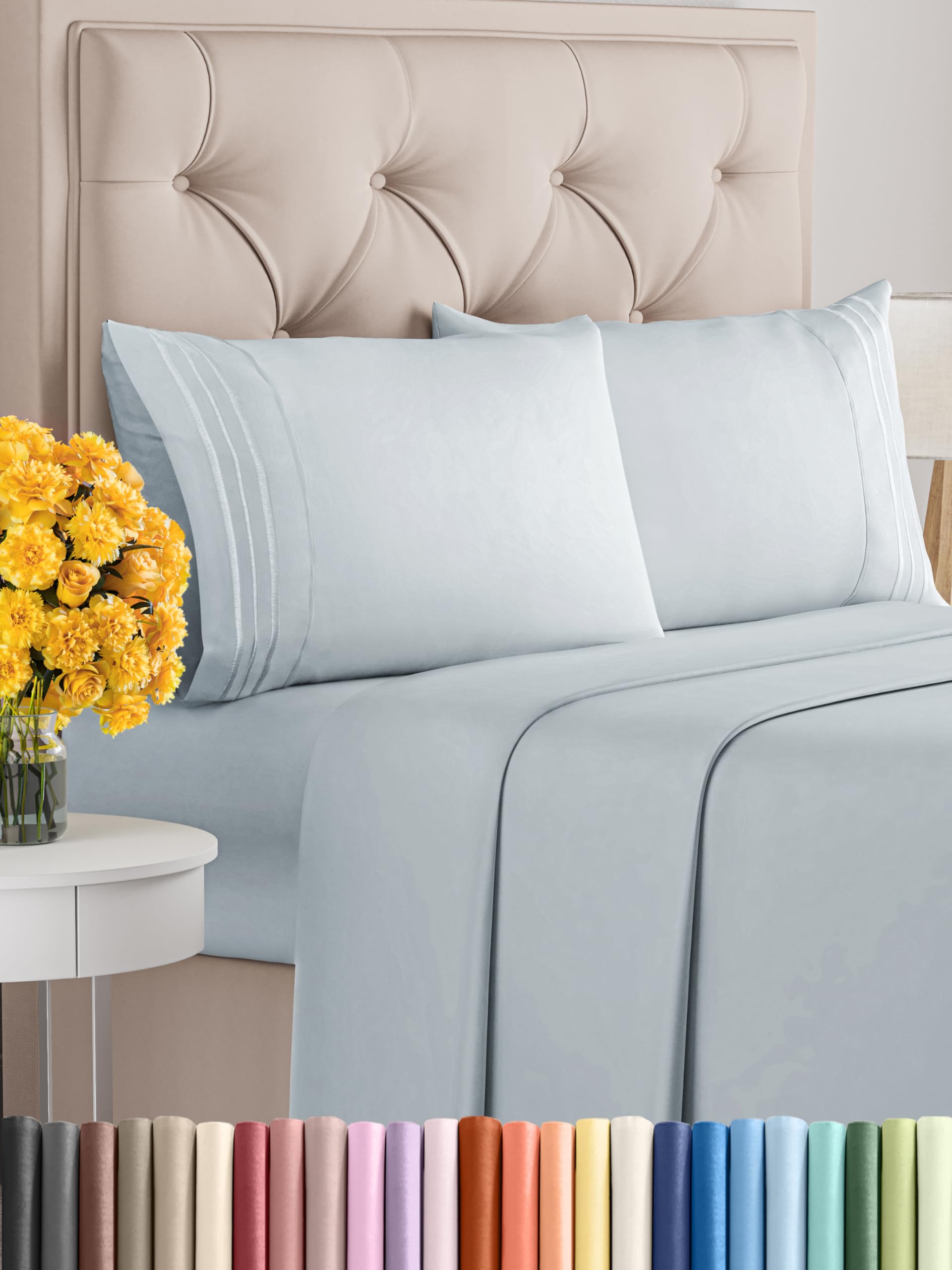 Cal King Size 4 Piece Sheet Set - Comfy Breathable
