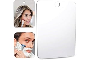 XoYo Fogless Shower Mirror (5.9inX3.94in), Includes 1 Adhesive Hooks, Anti-Fog Frameless Wall Hanging Makeup & Shaving Bathroom Accessory (Small)