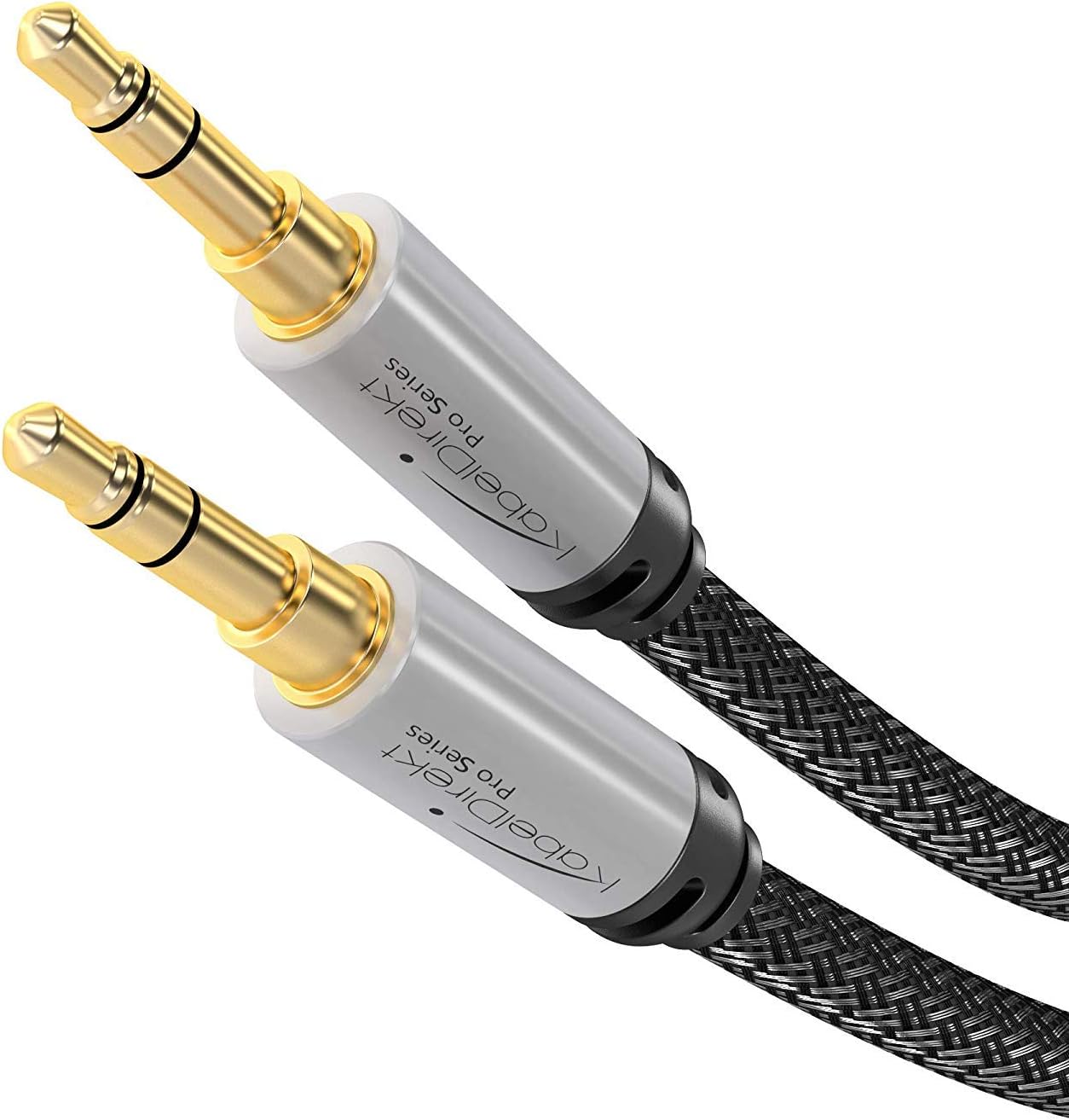 Aux cable, 0.5m, 3.5mm, designed in Germany with break-proof metal plug (headphone cable & aux cable for car/iPhone/laptop