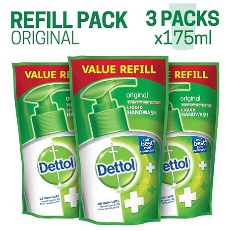 Dettol Germ Protection Handwash Refill - 175 ml (Original, Pack of 3)