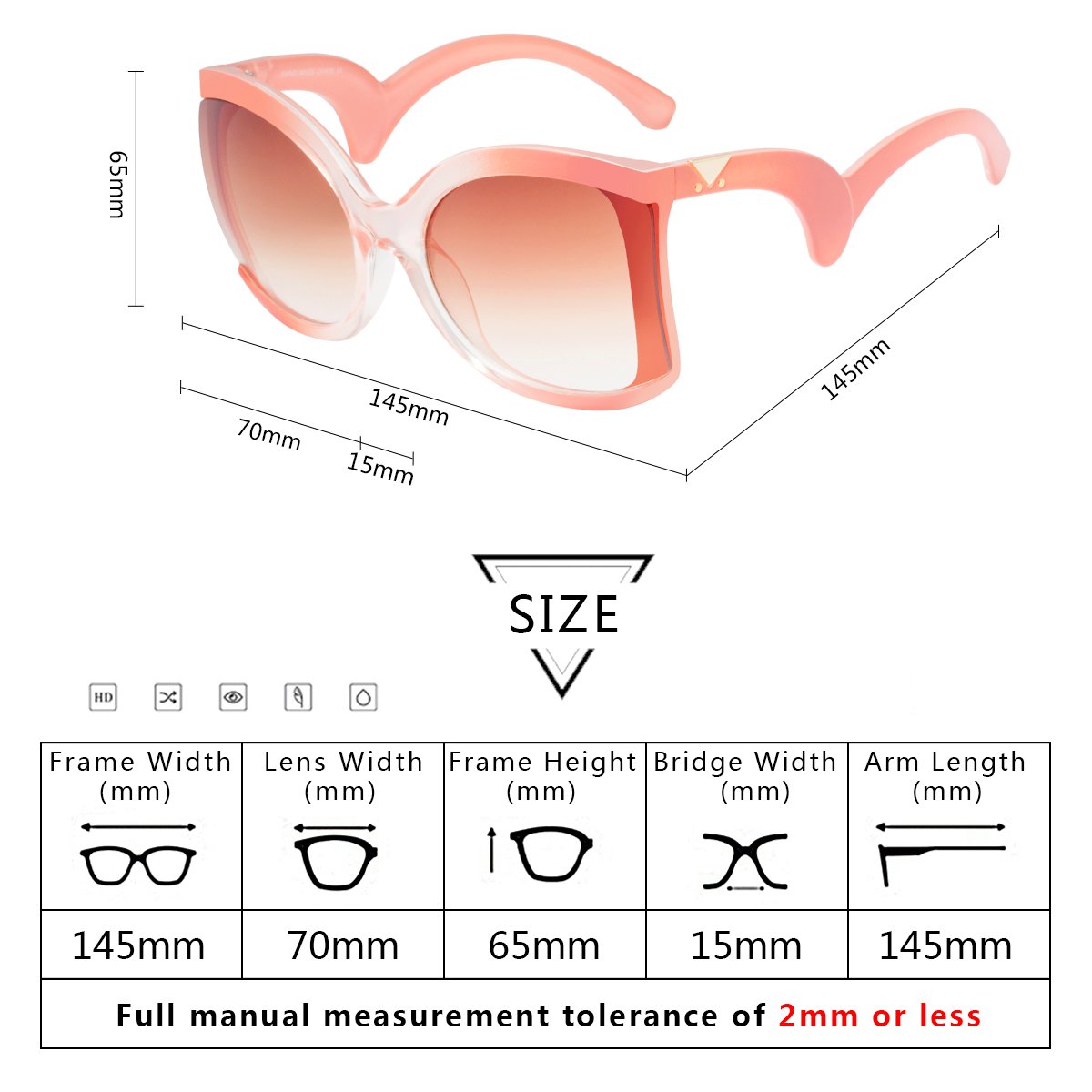 Sunglasses for Women RAYSUN Oversized Square Sunglasses Multi Tinted Frame Fashion Modern Shades 100% UV Protection Eyewear