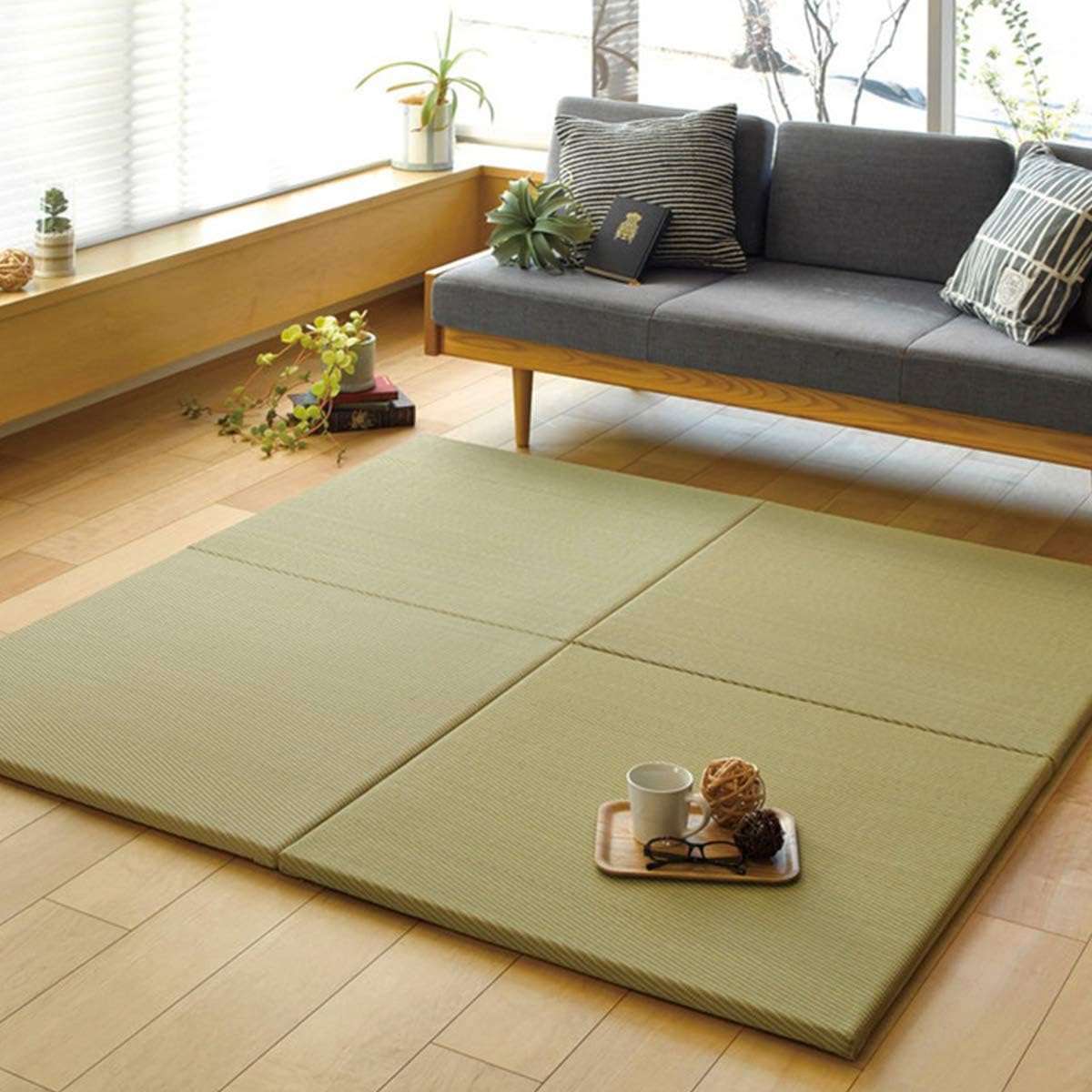 Amazon｜グラムスタイル 拭ける 置き畳 畳マット シンプル ユニット畳 半畳 (約82x82cm) グリーン｜イ草・畳マット オンライン通販