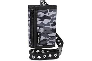 BayRoot Wallet for kids boys juniors coin purse neck strap compact lightweight camouflage (Gray)