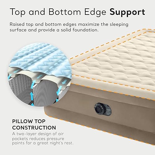 Intex Dura-Beam Deluxe Ultra Plush Air Mattress Fiber-Tech