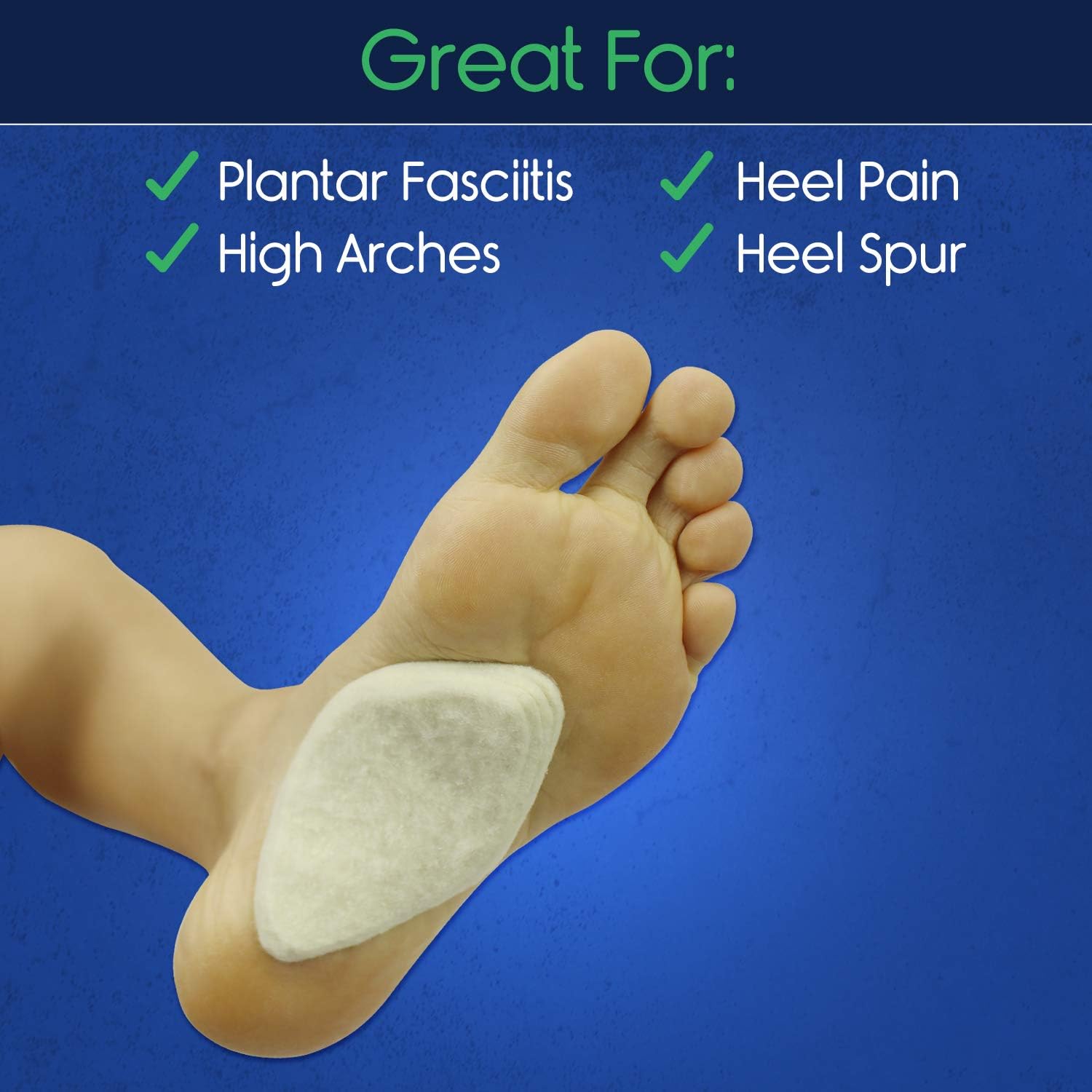 ViveSole Arch Support Pads (6 Pairs) Adhesive Felt Foot Insert - Men Women - for Shoes, Sandals, Flip Flops, Boots, High Heels, Flat Feet, High Arches, Plantar Fasciitis: Health & Personal Care