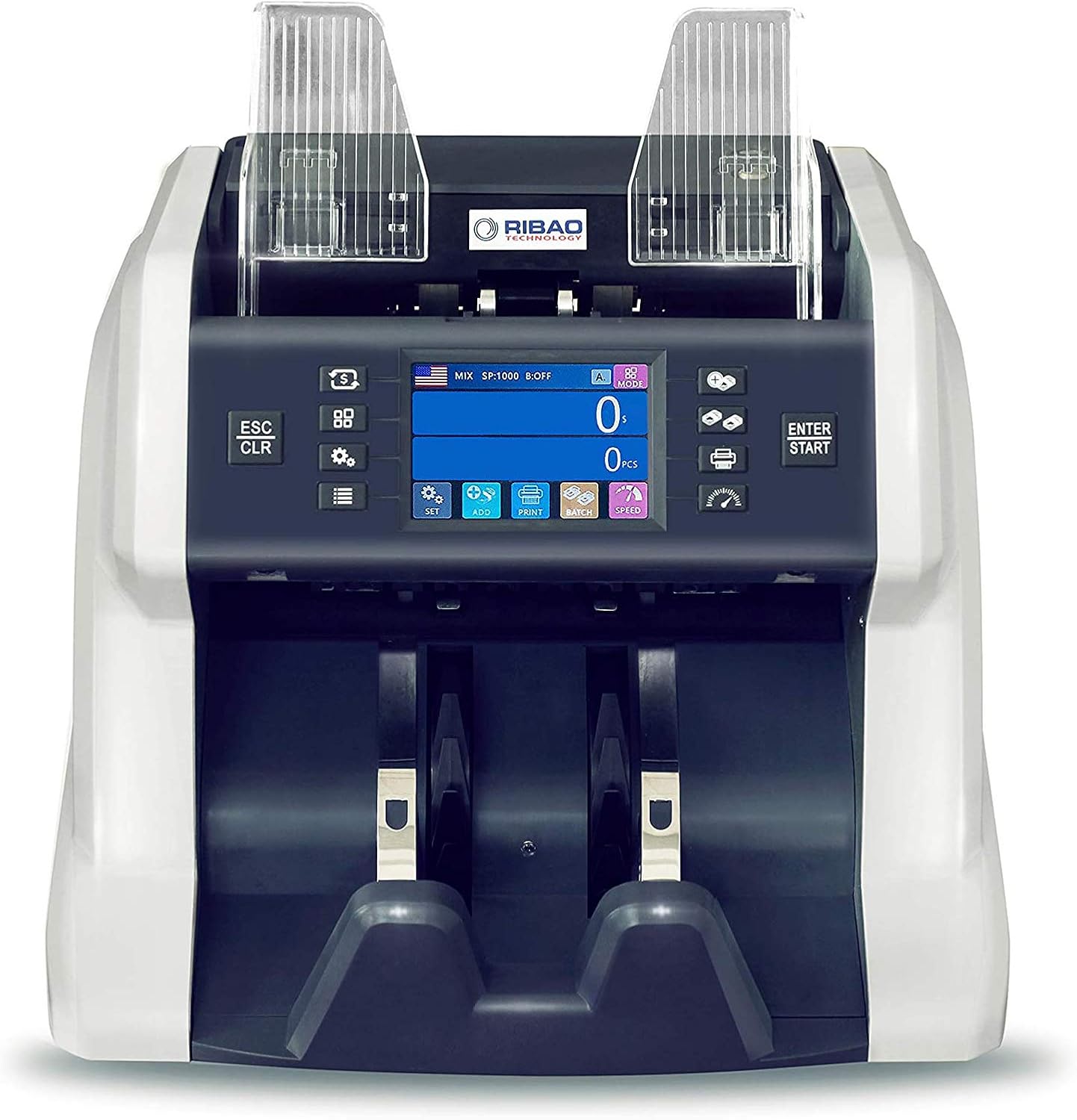 Amazon Ribao BC55混合金種請求書カウンターUV / MG/MT/IR 2 CISイメージセンサー偽造検出マネーカウンター