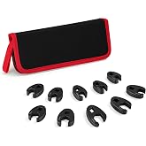 Lichamp Crowfoot Wrench Set, 10-Piece, 3/8", Metric | Crows Foot Wrench Set, with Storage Bag