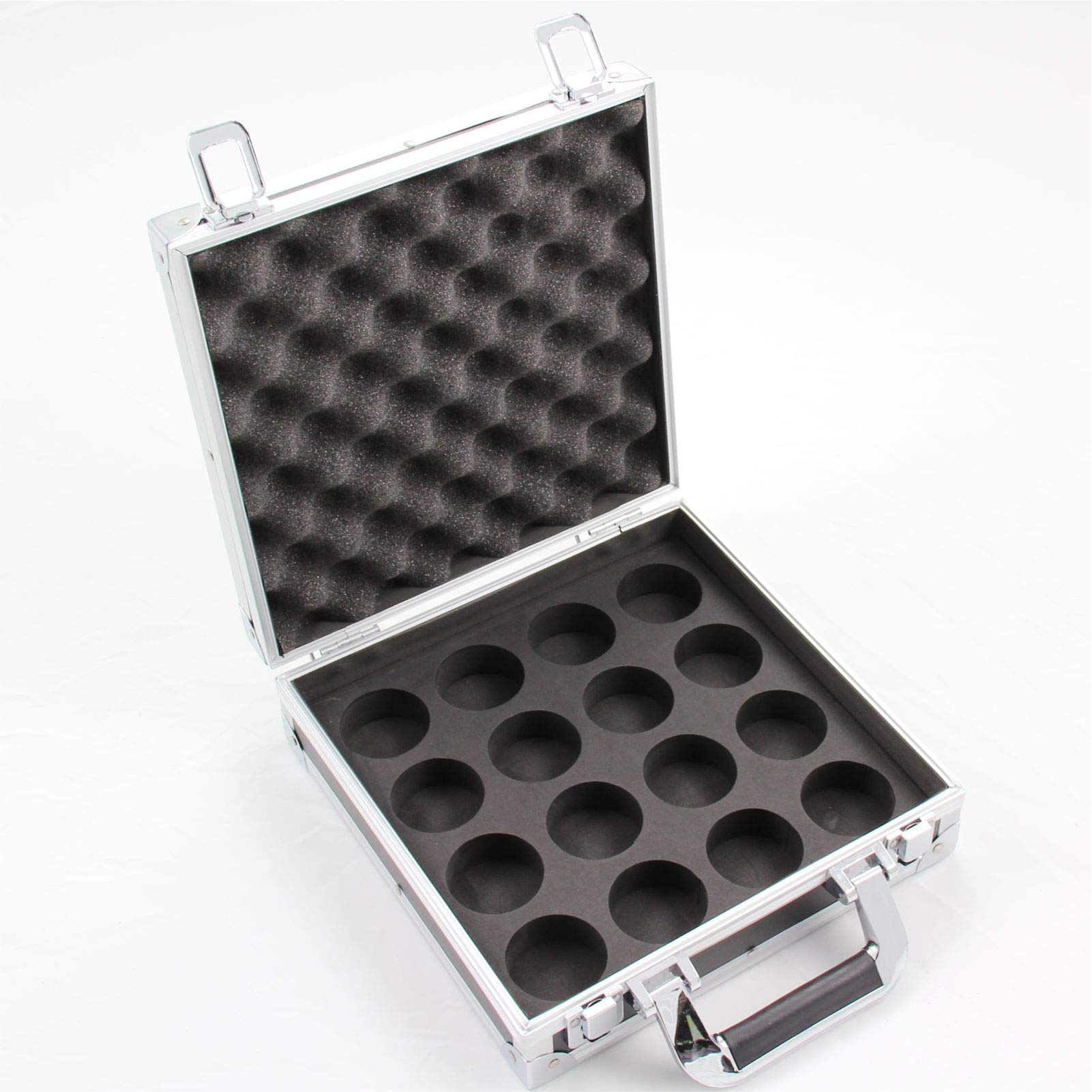 Hard Aluminium English Pool Ball Carrying & Storage Flight Case for 2" Balls - holds 16 x 2 Inch pool balls - Ideal for storing your league pool balls - has a deep foam interior to hold balls tight and secure