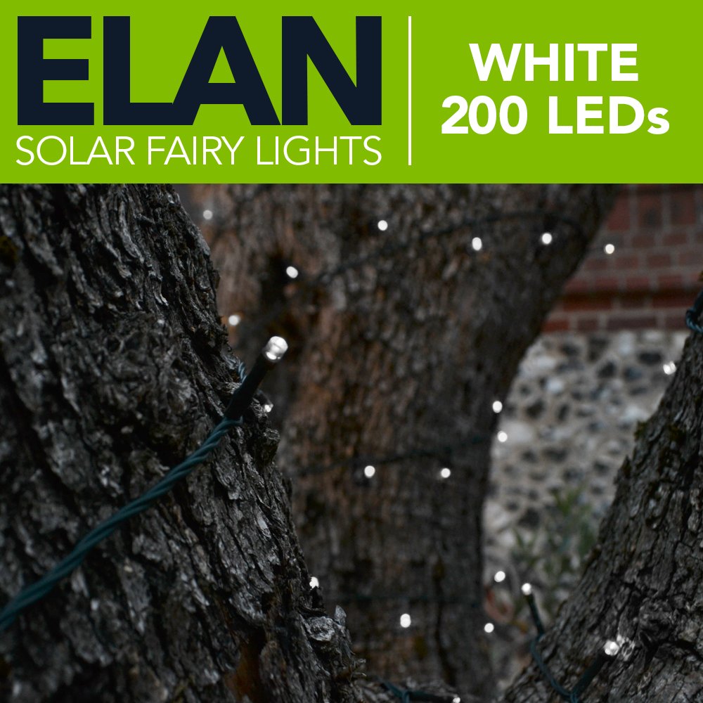 SolarCentre® Elan Outdoor Garden Solar Powered LED Fairy String Lights - White 200 LEDs