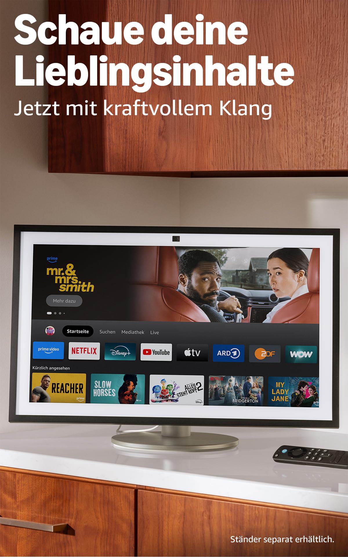 Amazon Echo Show 21 (neueste generation) | Beeindruckendes 21-Zoll-Smart-Display mit integriertem Fire TV, kraftvollem Klang, immersivem HD-Streaming und Alexa 2