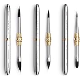 Fuumuui 3pcs Dual-Tip Travel Watercolor Brushes with 6 Versatile Tip Styles, Premium Synthetic Squirrel Hair Travel Paint Brush Set for Plein Air Painting - Watercolor Acrylic Gouache Ink