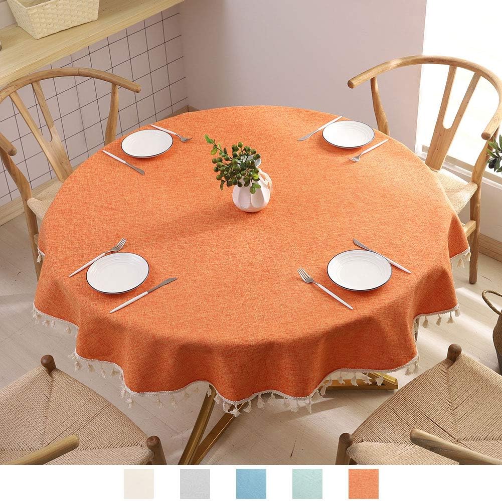 Best table cloth round orange