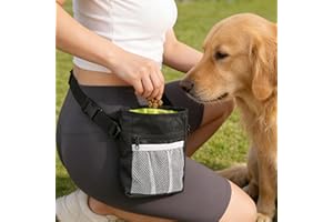 Dog Treat Waist Bag- Lightweight Pet Training Bag with Pocket for Poop Bag, Multi-Way Wear Large Capacity Snack Storage for D