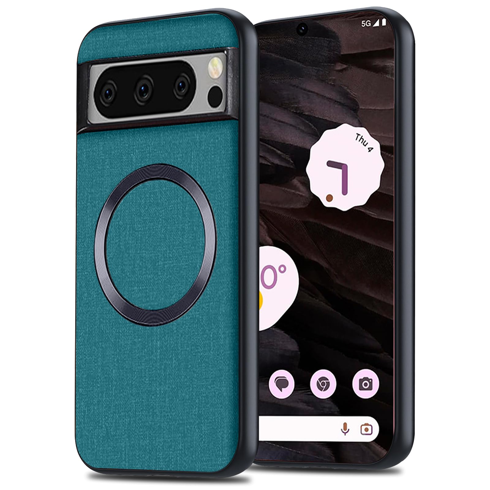 Yhsvie Magnetic Mobile Phone Case for Google Pixel 8 pro Cover Compatible with MagSafe,Thin Anti-Fingerprint Protective Case,Shockproof Cover for Pixel 8 pro 5G with TPU Bumper for Car Holder-Blue