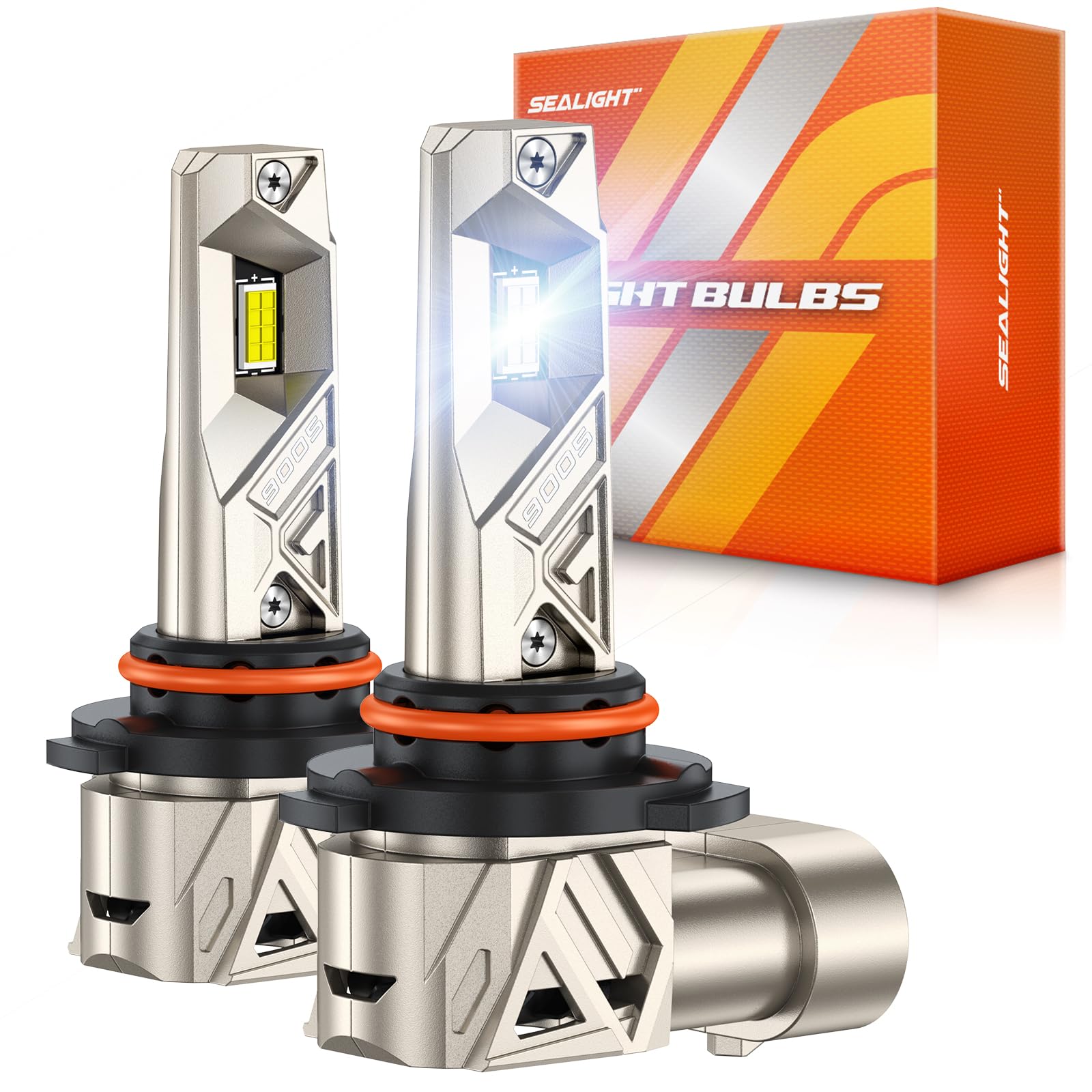 Photo 1 of SEALIGHT 9005 Fog Bulbs, 1000% Brighter 96000LM Daylight Vision S6 Pro 32PCS Lighting Chips, 80000h Lifespan HB3 Drving Fog Light, No Flicker, 99% Compatibility 1:1 Size Plug n Play, Pack of 2