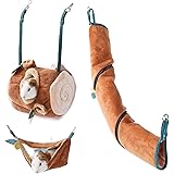 JanYoo Guinea Pig Hideout Set Tunnel Toys Play Tunnels Tubes Hammock for Syrian Hamsters Hedgehog Rat Chinchillas Gerbil