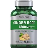 Piping Rock Ginger Root Extract Supplement | 180 Powder Capsules | Non-GMO &amp; Gluten Free Concentrated Formula