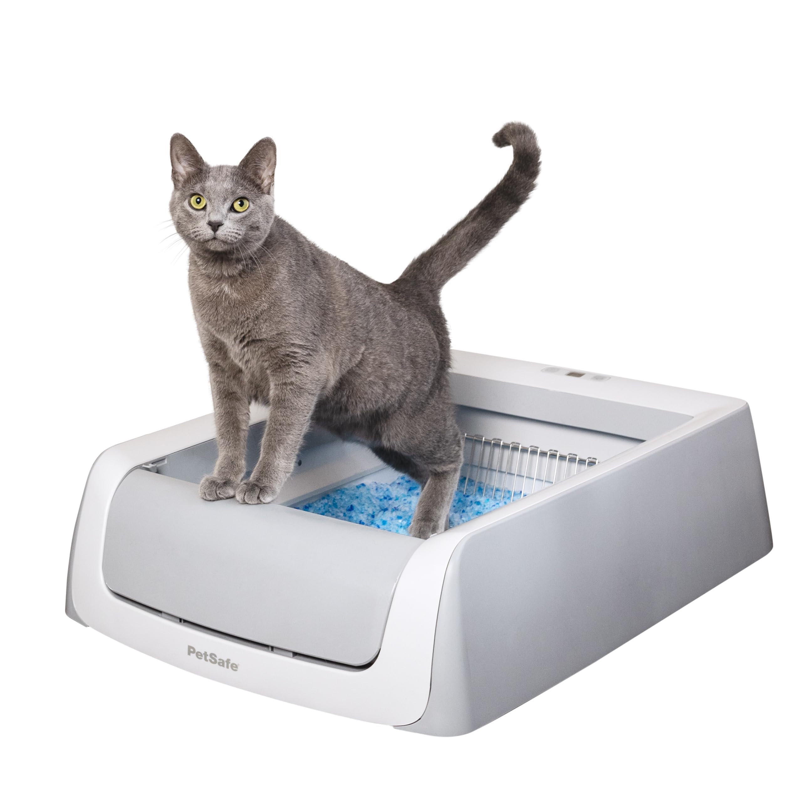 Photo 1 of PetSafe ScoopFree Crystal Pro Self-Cleaning Automatic Litter Box - Uncovered Motion-Sensing Cat Box with Integrated Health Counter - Includes 1 Disposable Crystal Litter Tray