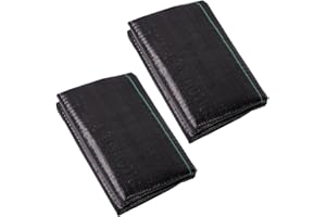 LIUJIAYI 2.4oz-2 Pack 3x50FT Weed Barrier Landscape Fabric - Durable Weed Block Gardening Ground Cover Mat, Woven Geotextile Fabric for Underlayment, Commercial Driveway Stabilization, Weed Control Cloth