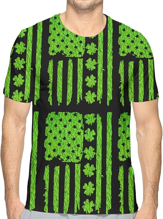 Amazon Tシャツ メンズ 半袖 カットソー Tシャツ 快適な 柔らかい カジュアル 吸汗速乾 トップス インナーシャツ 丸首 シンプル ファッション パトリックデーアイルランドアメリカ国旗 Tシャツ カットソー 通販