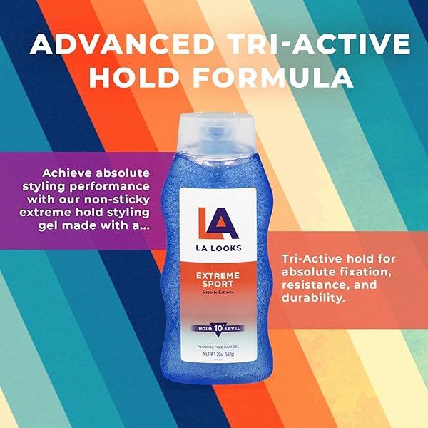 LA LOOKS STYLING HAIR GEL – EXTREME SPORT – 20 OZ – HOLD FOR HIGH PERFORMANCE ACTIVITY